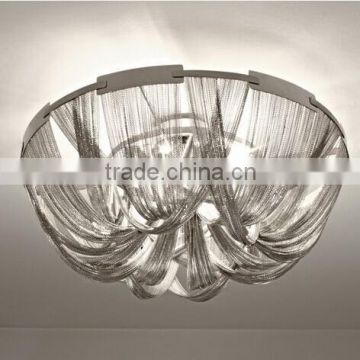 Aluminium Silver chain suspension chandelier ceiling