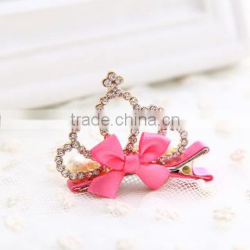 Children Hair Accessories Rhinestone Tiara Hair Clip,Bling Rhinestone Crown Clip For Decoration