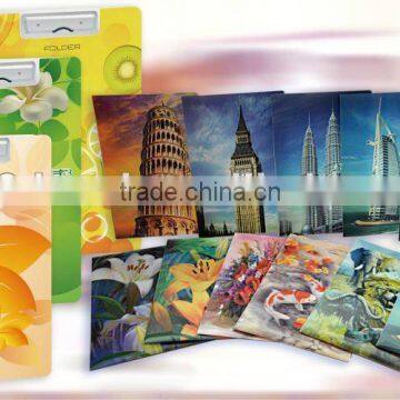 Lenticular 3D PP plastic file folder, PP Lenticular A4 file folder,for gifts and promotion