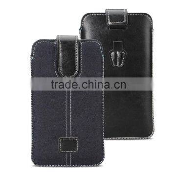 NEW fashion leather phone pouch pocket by high quality denims and PU