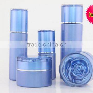 skin care packagings bottles blue glass cosmetic pump bottle jar with screw cap