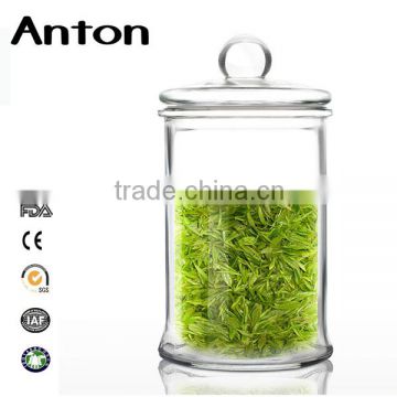 750ml glass food/tea storage jar with glass lid