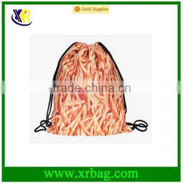 Chips 3D Printing Shopping Bags Fashion Design Gym Drawstring Bag