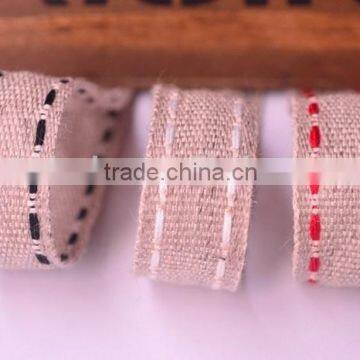 Natural Satin Christmas Ribbons Polyester Linen Ribbon photo-6