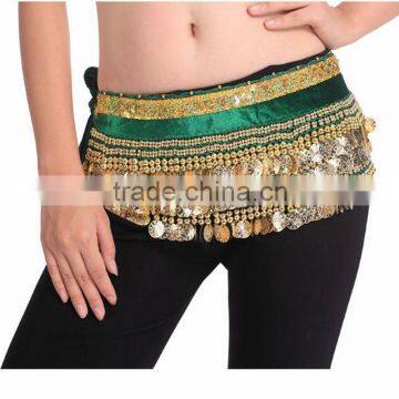 2016 Cheap New Women Belly Dance Coin Belts Belly Dancing Hip Scarf for Sale 10 Colors Available