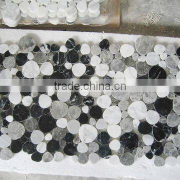 Heart Shaped Black Marquina Marble Mosaic Tile