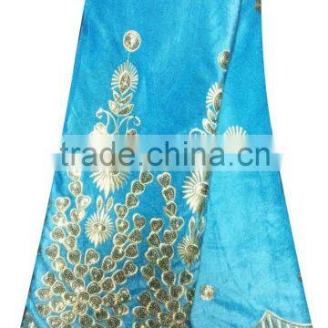 Indian Fabric Silk african fabric,velvet with sequinse in winter CL2073-7