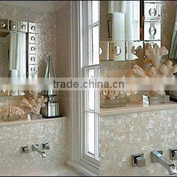 Pure white China freshwater mother of pearl river shell mosaic wall tile