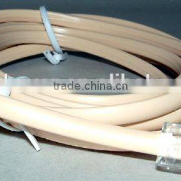 flat telephone cable 4p4c 6p6c 6p4c with connector