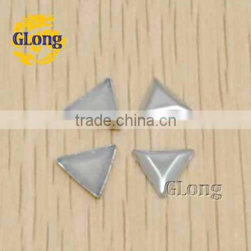 10mm Hot Fix Triangle acme Silver Aluminum DIY for clothing bag shoe Accessories Free Shipping #GT107-10Z(001)