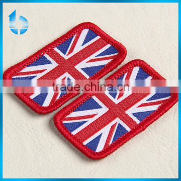 Zhejiang weaving label factory customs woven flag tag label for social wear