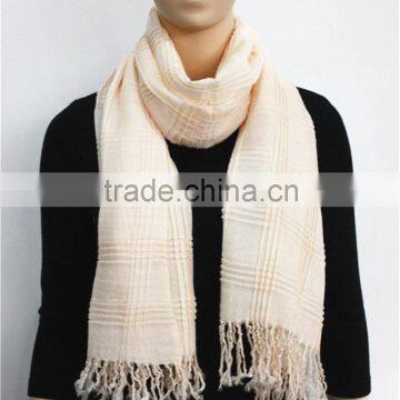 Plain Color Acrylic Printed Scarf with tassel