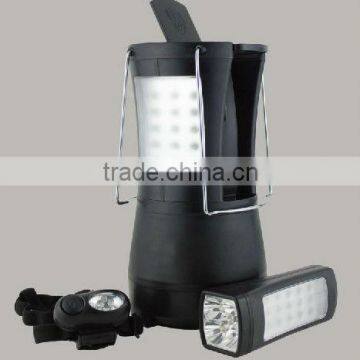 LED CAMPING LANTERN W/DETACHABLE TORCH, HEADLAMP