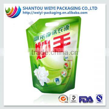 hot washing liquid stand up pouch with spout detergent pouch bag