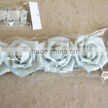 2015 new artificial PE flower with clip artificial rose flower 4pcs packed in polybag