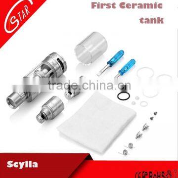 2015 USA best selling e cigarette vaporizer first new Scylla ceramic coil tank in stock