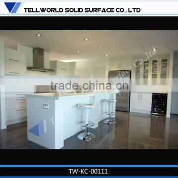 2014 new acrylic artifical stone modern design high gloss white kitchen cabinet/counter top