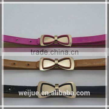 New fashion mirror belt with bow tie for women