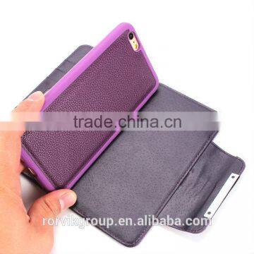 2 in 1 Wallet Leather Cell Phone Case for Iphone 6 Plus photo-2