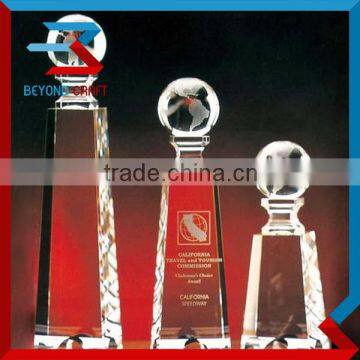 Globe New Design Crystal Trophy Award Wholesale