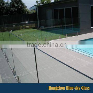 LT Zhejiang supplier 12mm standard size toughened glass fence panel price