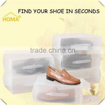 plastic transparent clear shoe storage box with handle