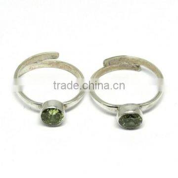 Outstanding !! Green CZ 925 Sterling Silver Toe Ring, Indian Fashion Silver Jewelry, Beautiful Silver Jewelry photo-3