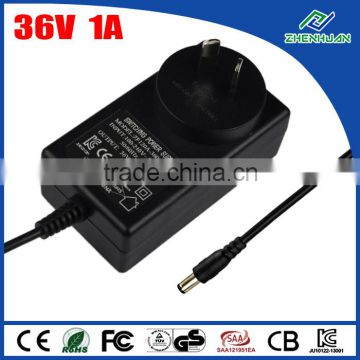 36V 1A power adapter 36 volt power supply SAA