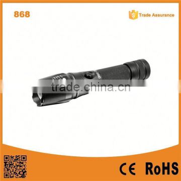 868 XM-L T6 LED rechargeable Aluminum zoomable strong flashlight