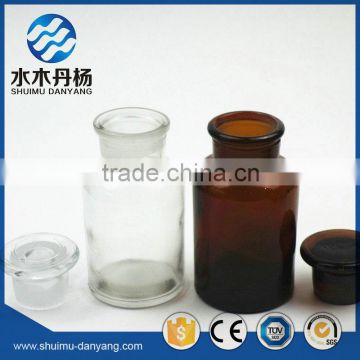 Wide Mouth pharmacential glass bottle glass reagent bottles with glass lid