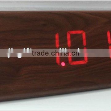 led digital wooden sound touch control desk clock and led wooden clock