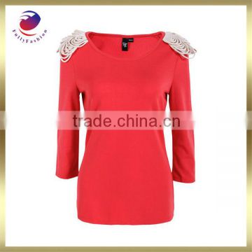 fashion blouse and skirt red fashion long style for young lady