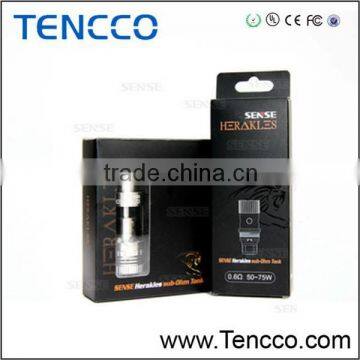 TENCCO Newest sense tank herakles 3ml herakles sub ohm tank for eleaf istick 50w, ipv mini 2 vs subtank mini&plus pk atlantis