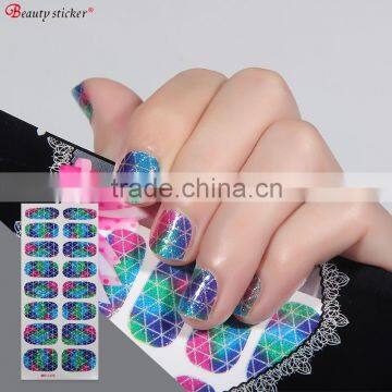 OEM ODM Bling Korean 16 Tips Glitter Nail Sticker