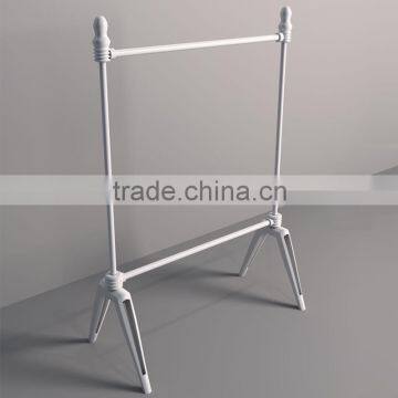 Rolling Single Rail Metal Clothing Hanging Rack