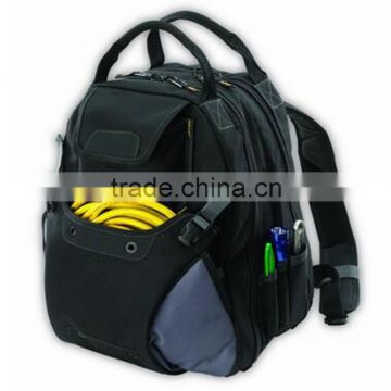 Black 48-Pocket Tool Backpack with adjustable chest strap