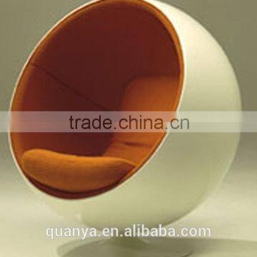 2015 modern fiberglass ball chair with sponge cushion round bar chair