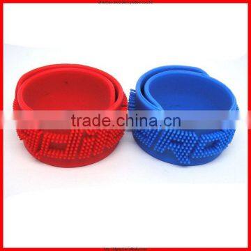 China manufacturer economical colorful silicone bracelet&silicone rubber slap wristband