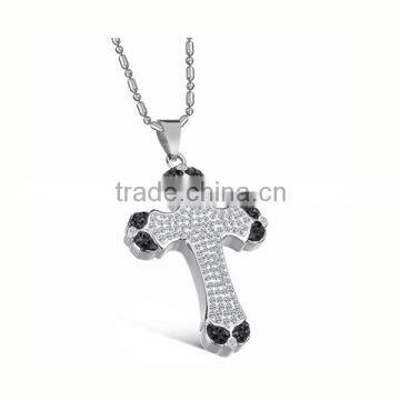 China factory wholesale clay crystal stainless steel religious cross pendant unique cross pendants gothic cross pendant (LP3302)