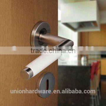 Modern european style stainless steel door handle with escutcheon and porcelain tube