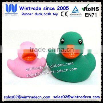 Small pink duck & 8cm pvc green ducks