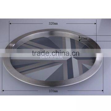 Barware round mirror serving tray