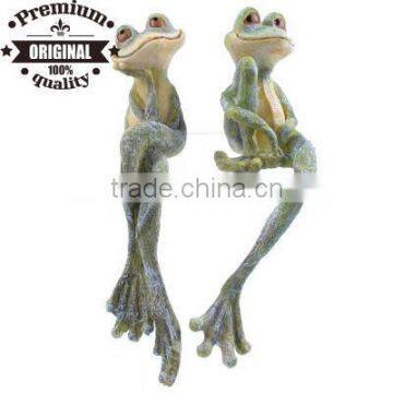 custom polyresin long legged frog