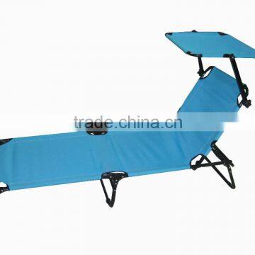 Outdoor steel Metal Type and folding bed,Fishing Chair Style beach sun bed cover