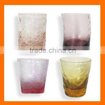 Hand blowncolored water glass cup,glass tumbler,whole sales