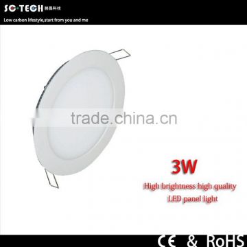 2015 Hot sale Energy-saving 3w round led panel light,with CE RoHS