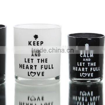 Sayings Decal Glass Candle Holder