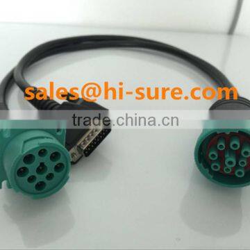wire harness manufacturers Deutsch J1939 to J1939 & DB15P Split Y Cable for heavy duty truck obd diagnostic scanner tool