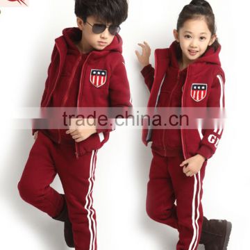 2016 fancy high quality children's fleece jogging suits for kids, fleece sweat suits for boys girls