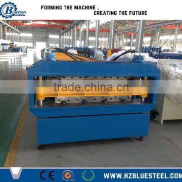 Colored GI Roofing Sheet Double Layer Roll Forming Machine, Double Deck Metal Roof Rolling Former Machinery